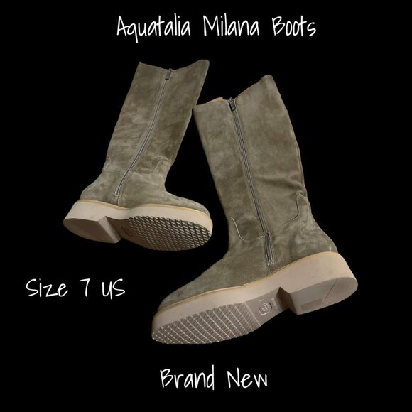 Aquatalia Shoes - Aquatalia Knee High Suede Boots Weatherproof Size 7 US New